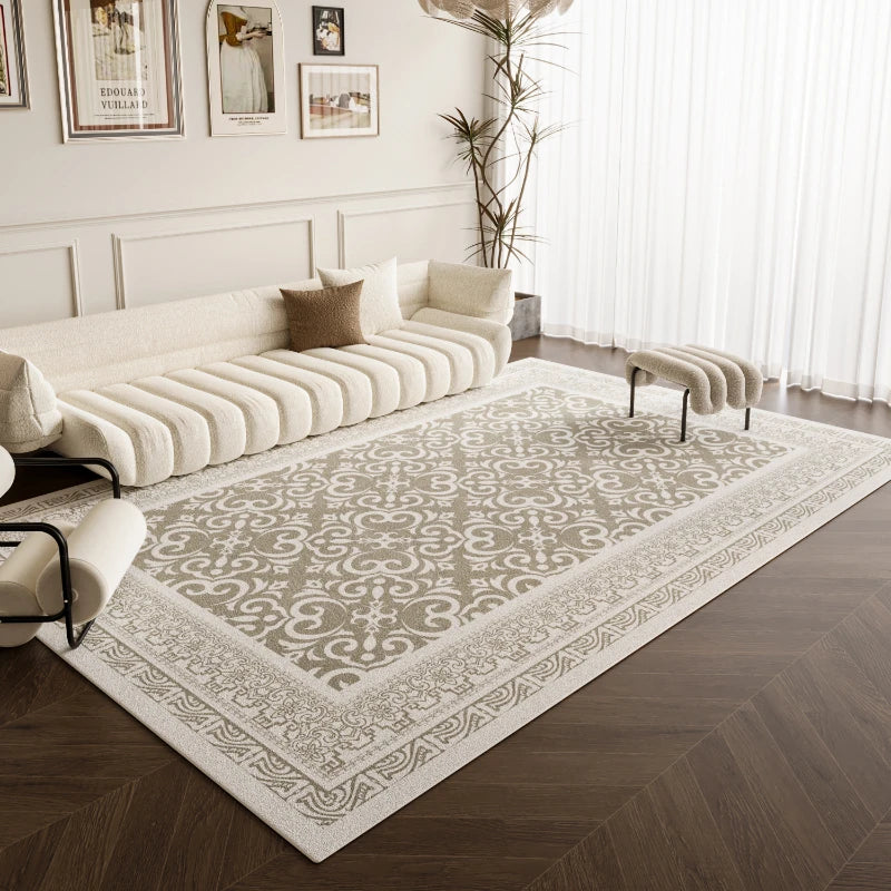 French Style Carpets for Living Room Light Luxury Bedroom Decor Carpet Thickend Plush Lounge Floor Mat Washable Bedside Soft Rug