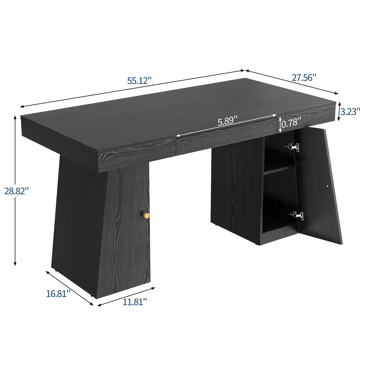 HiMISS Gaming Computer Desk With Drawer Cabinet And Storage Shelves