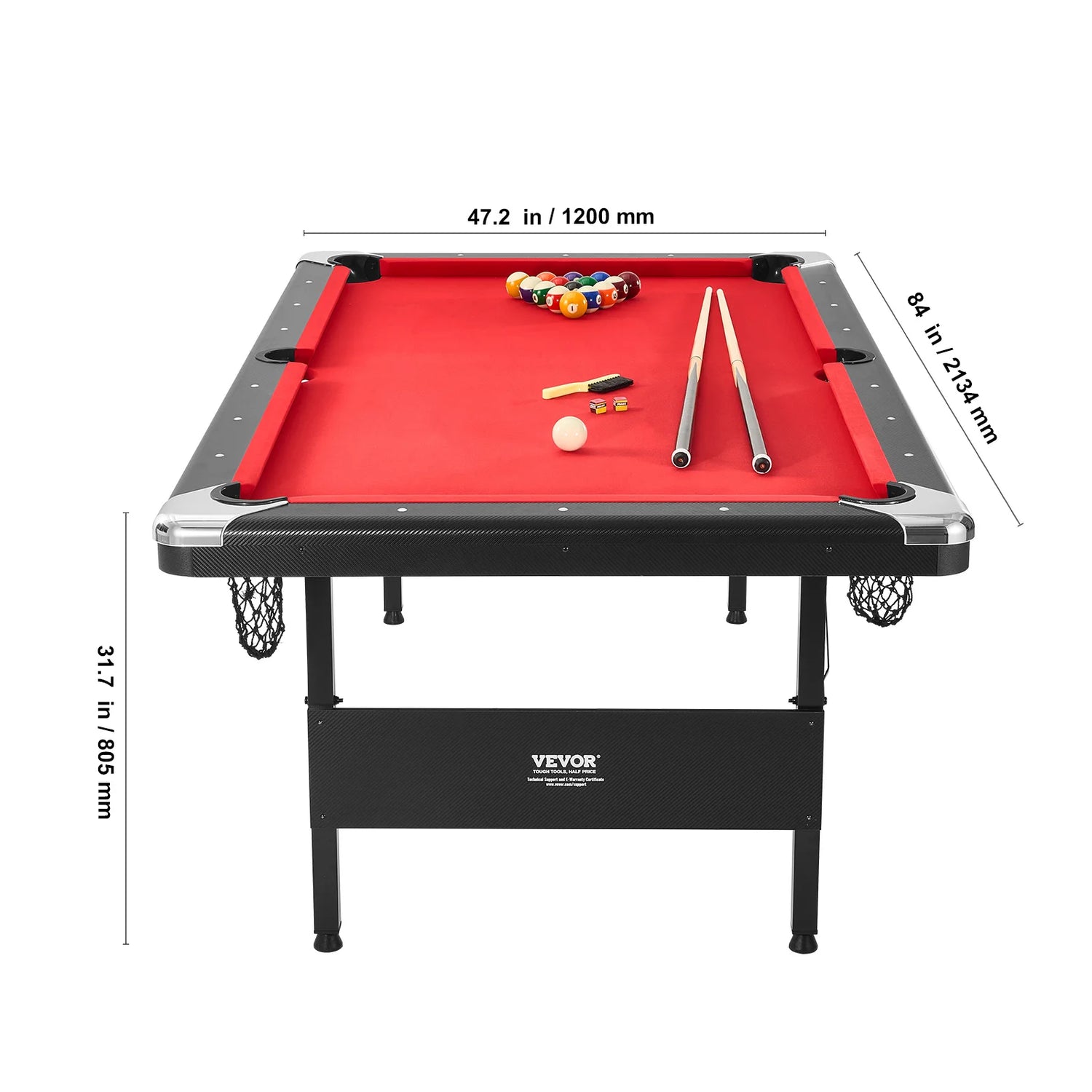 SucceBuy 6.3/7ft Billiard Table Pool Table Portable Foldable SpaceSaving Billiard Table Set Includes Balls Cues Chalks and Brush