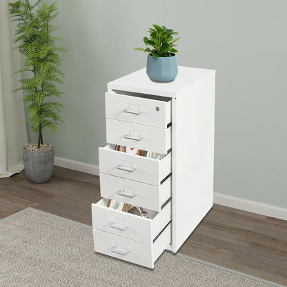 Locking Rolling Metal Filing Cabinet for Home Office Storage