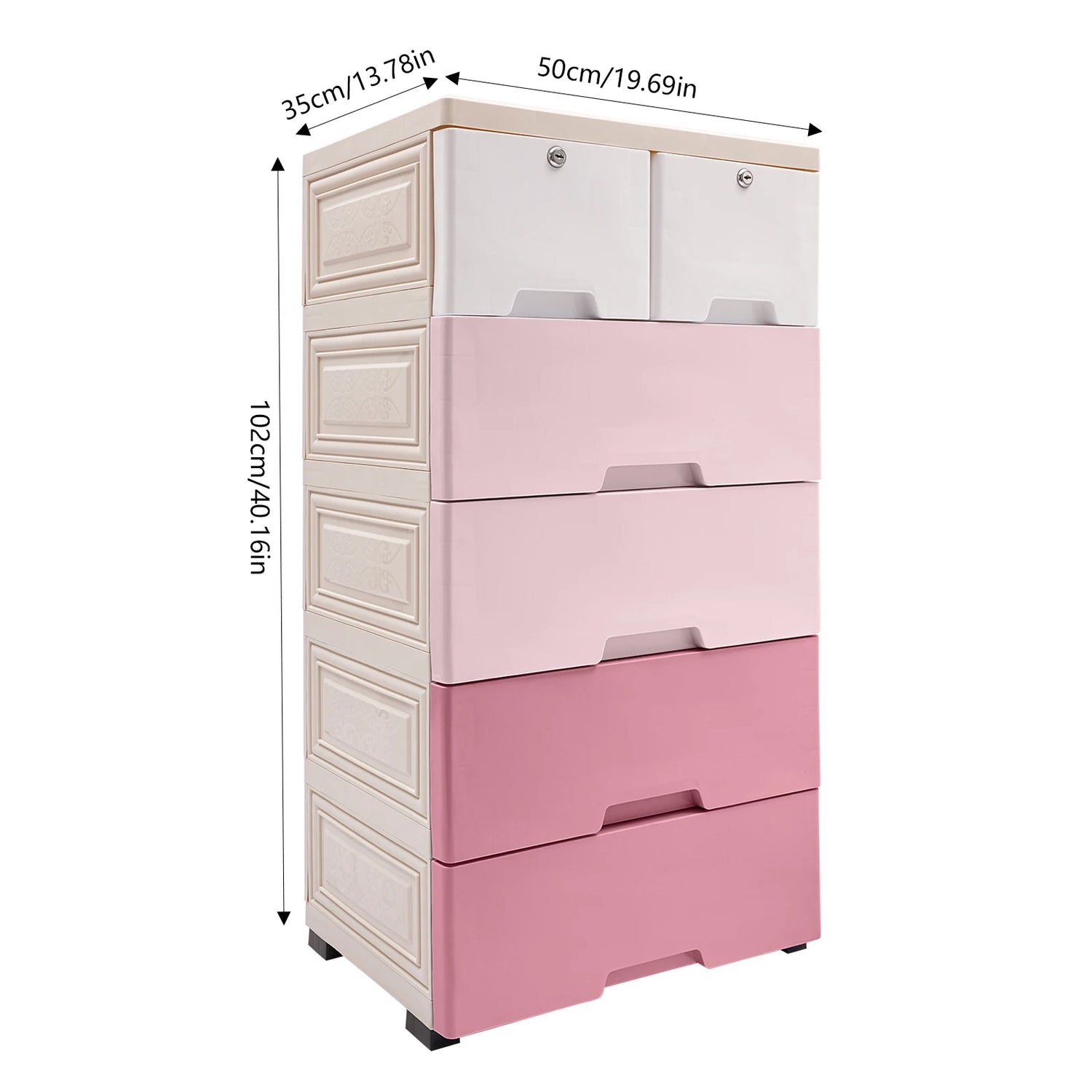 Plastic Drawers Dresser Storage Cabinet with 6 Drawers Closet Drawers Tall Dresser Organizer for Clothes,Bedroom