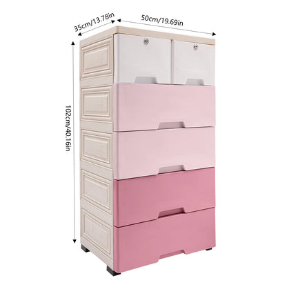 Plastic Drawers Dresser Storage Cabinet with 6 Drawers Closet Drawers Tall Dresser Organizer for Clothes,Bedroom