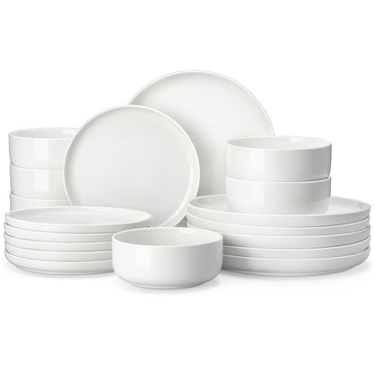 MALACASA Ceramic Porcelain Dinnerware Set With Plates And Bowls