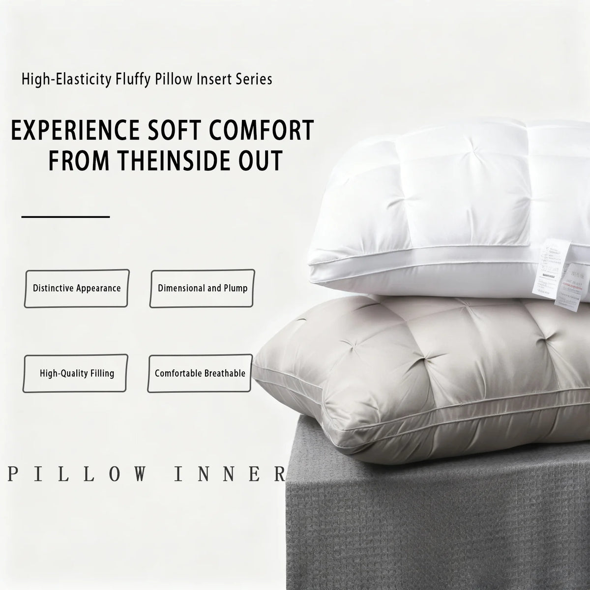 Luxury Hotel-Quality Pillow for Deep Sleep. Ergonomic Design Supports Back, Side and Stomach Sleepers. Filled with Durable High-