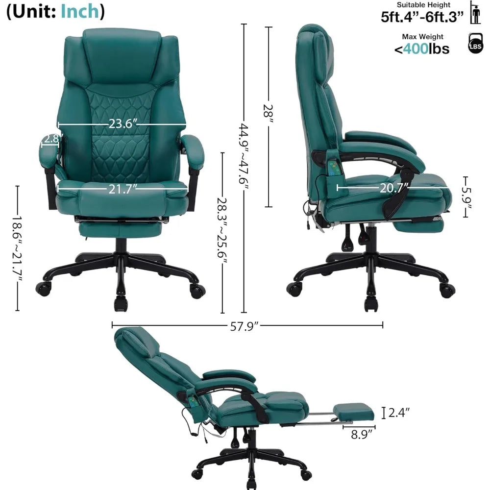 GUANGBAI Massage Office Chair With Foot Rest Vibration And Heat