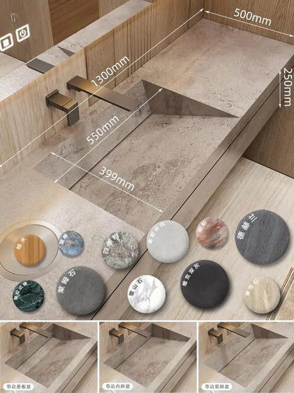 OMGD Stone Bathroom Vanity Set With Integrated Sink Customizable