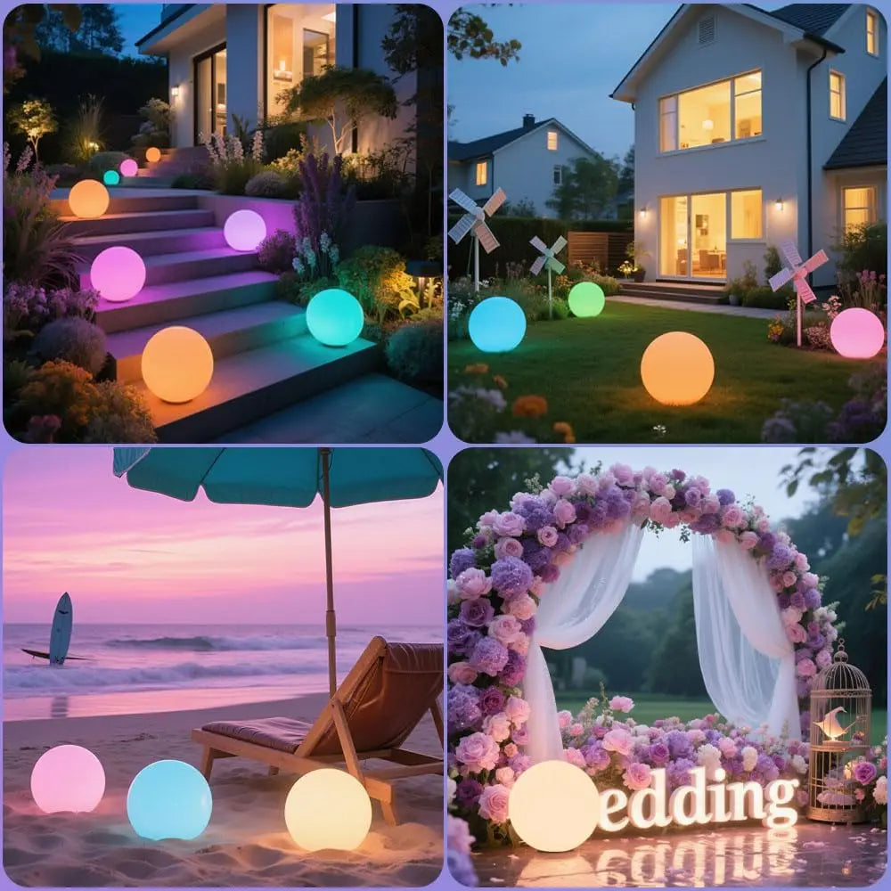 Solar Garden Ball Light Outdoor Glow Globe Light with Remote Control LED Waterproof Solar Night Light for Party Holiday Decor