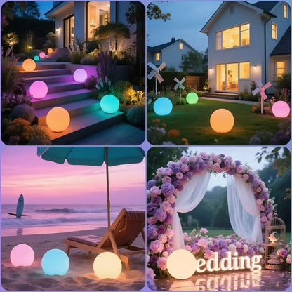 Solar Garden Ball Light Outdoor Glow Globe Light with Remote Control LED Waterproof Solar Night Light for Party Holiday Decor
