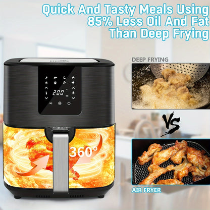KitCook Digital Air Fryer With 8 Presets And Touchscreen Controls