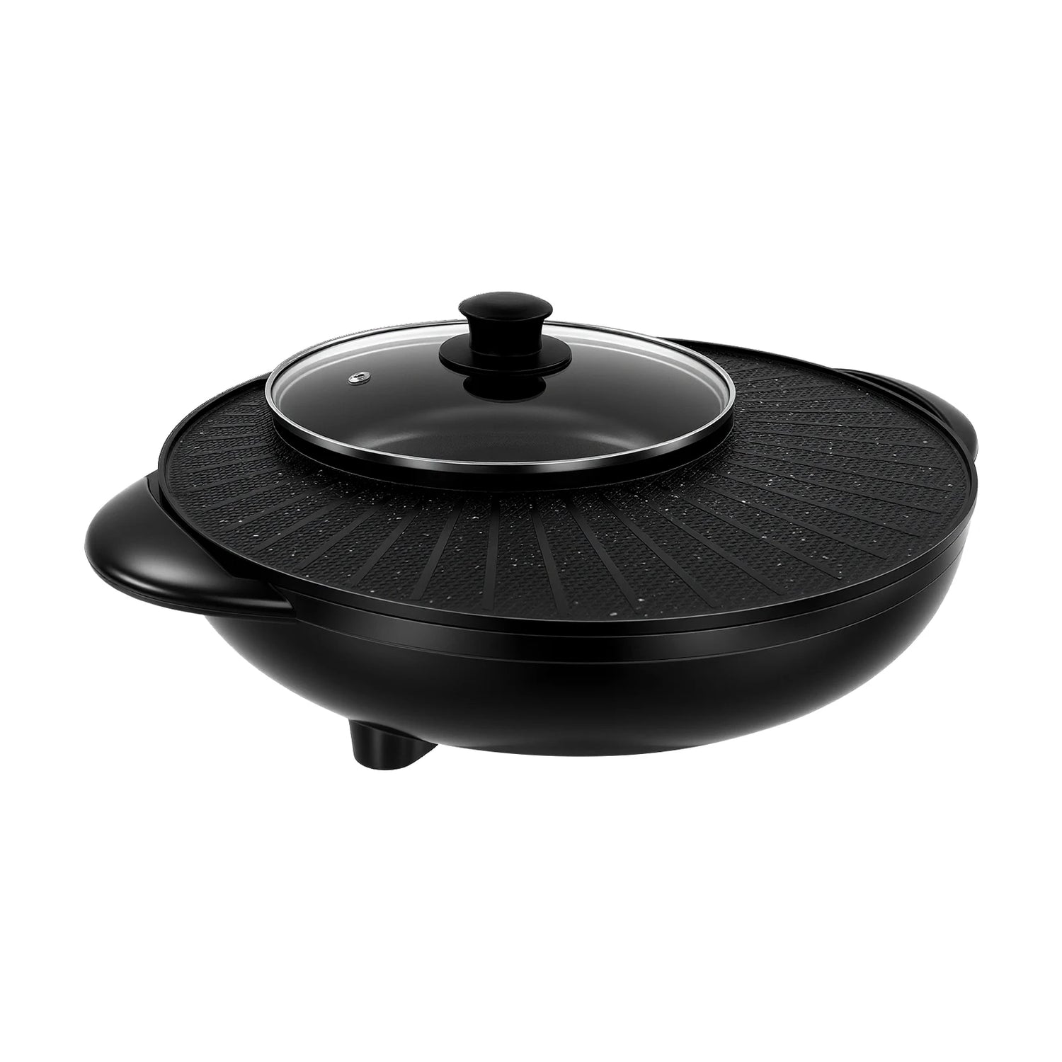 Circular Edition Hotpot Grill Combo Indoor BBQ Electric Hot Pot  Portable Smokeless Grill Temp Control Easy Clean For Home Party