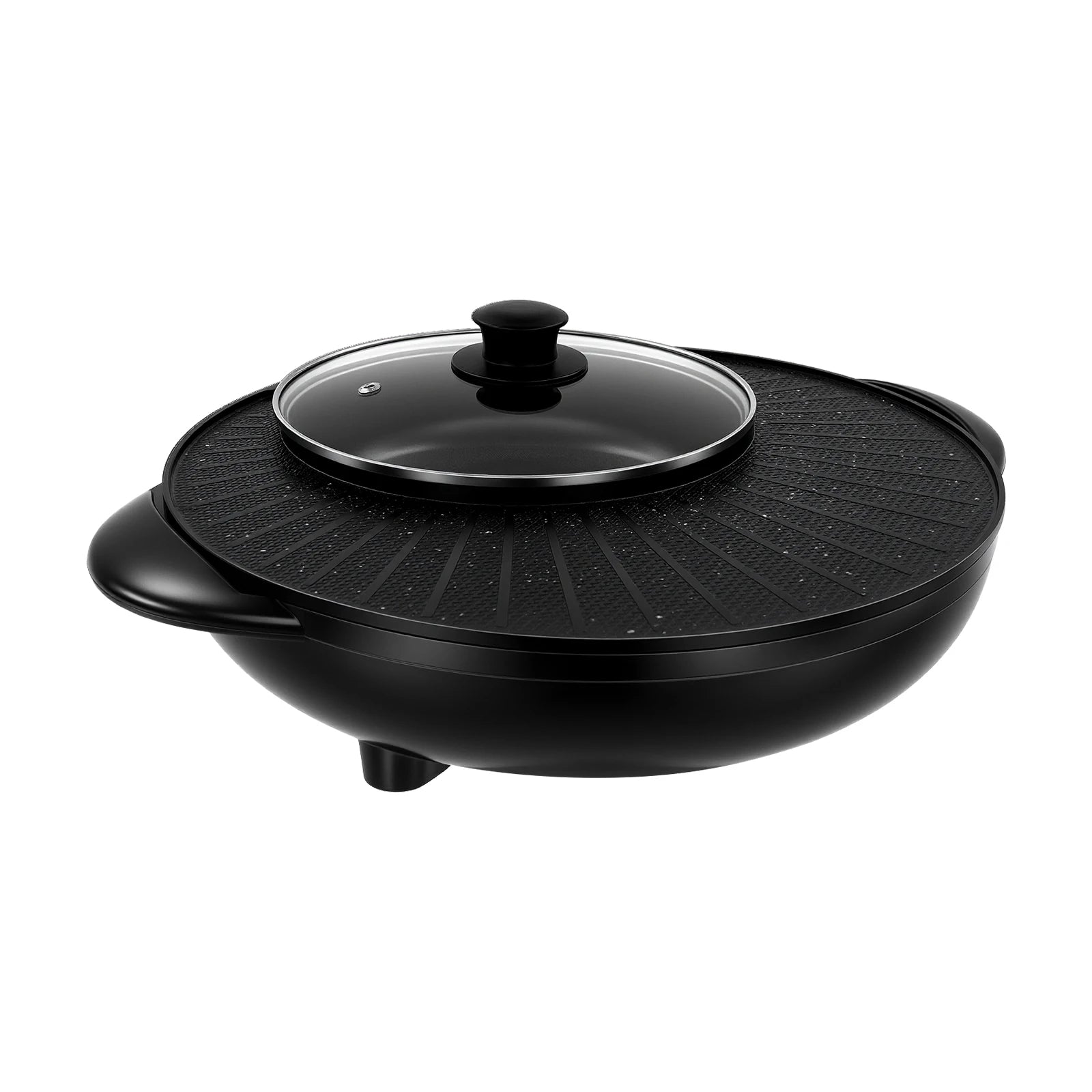 Circular Edition Hotpot Grill Combo Indoor BBQ Electric Hot Pot  Portable Smokeless Grill Temp Control Easy Clean For Home Party
