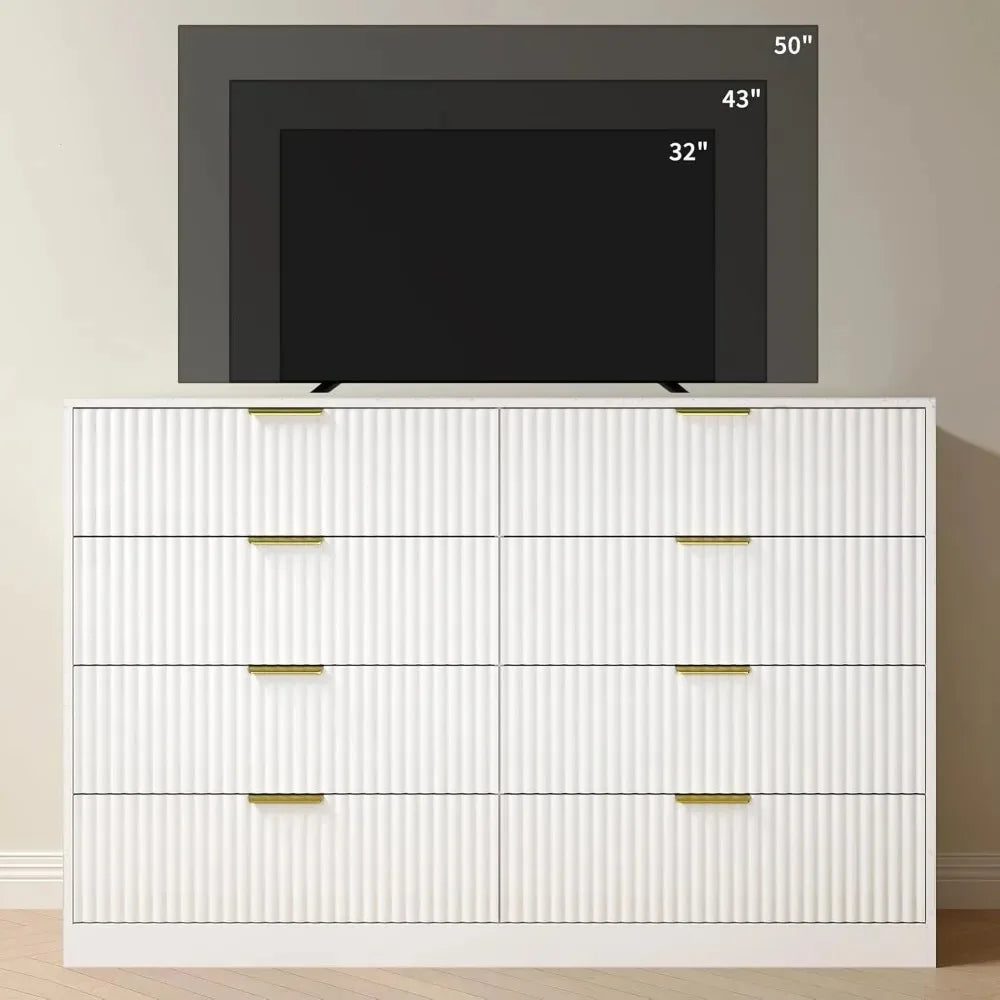 Chengwei Fluted Dresser With 8 Drawers Modern Finish