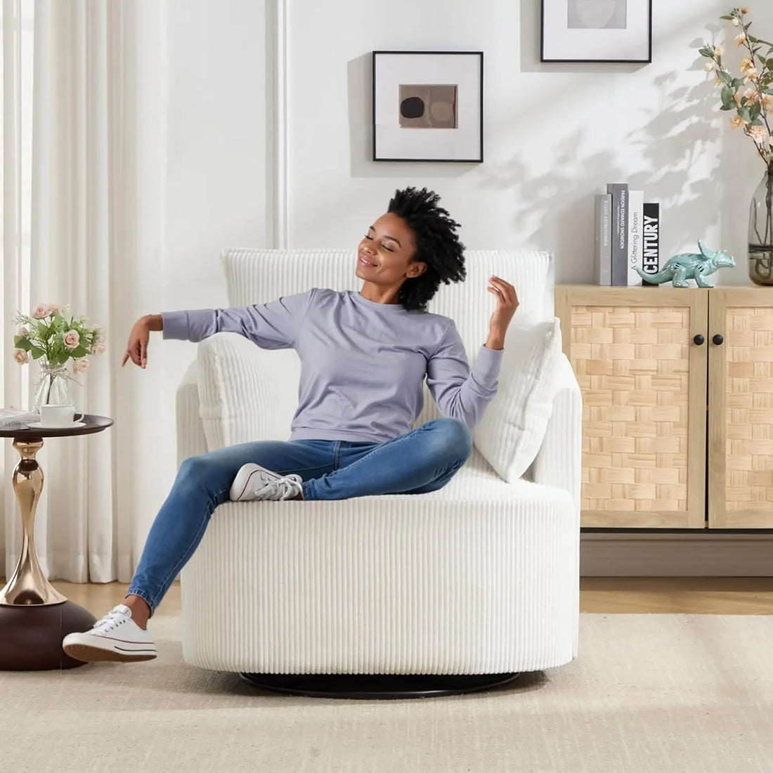 Swivel accent chair,Swivel barrel chair,Reclining armchairs for bedrooms Swivel chair,Upholstered Living Room Chair, Customized