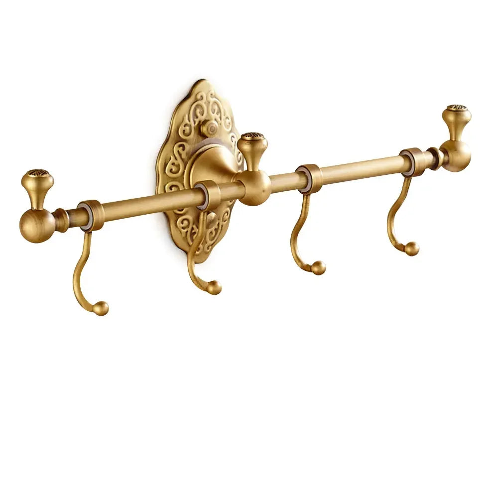 High-concerned Antique-Style Wall Towel Rack Wall Mounted Space-Saving Shelf Organizer