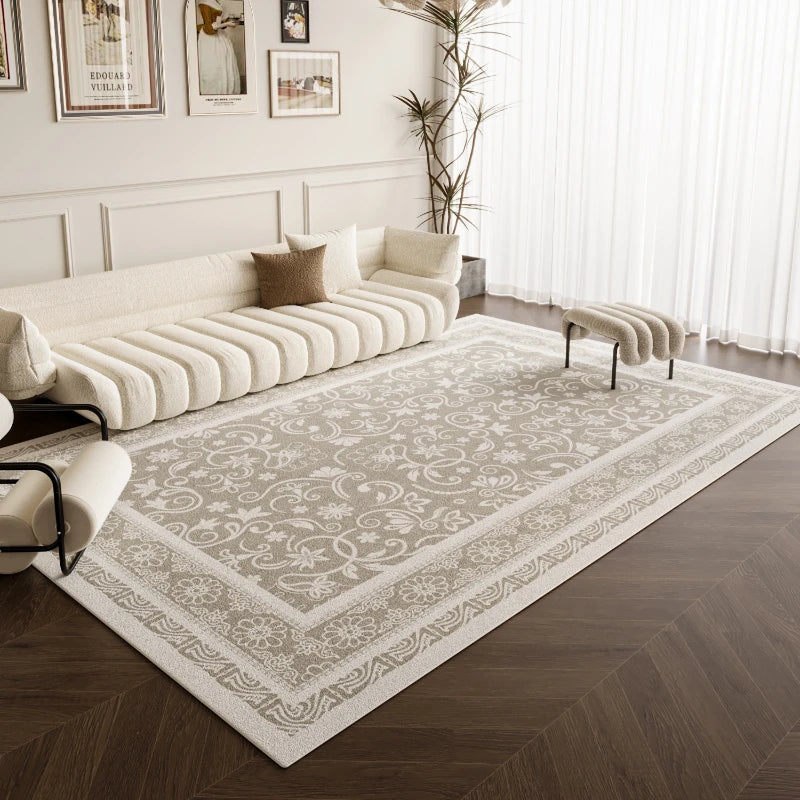 French Style Carpets for Living Room Light Luxury Bedroom Decor Carpet Thickend Plush Lounge Floor Mat Washable Bedside Soft Rug