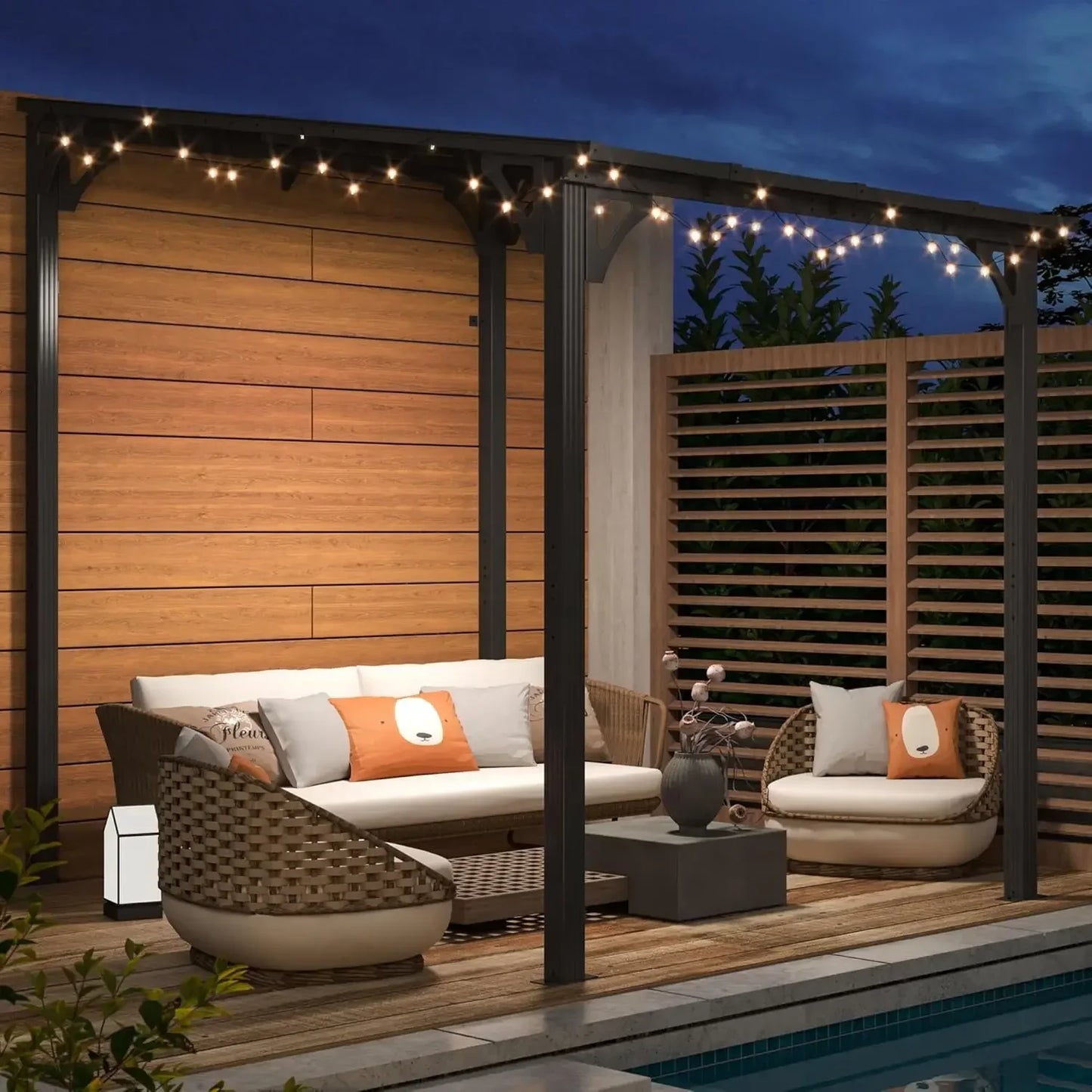 10x8 FT Gazebo Pergola Awnings for Patio with Hardtop Gazebos on Clearance Patio Covers for Shade and Rain