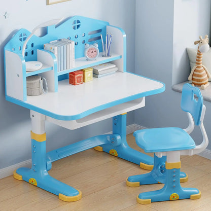 Adjustable Kids Desk and Chair Set with Bookstand, Storage Drawer for Boys Girls Study Writing