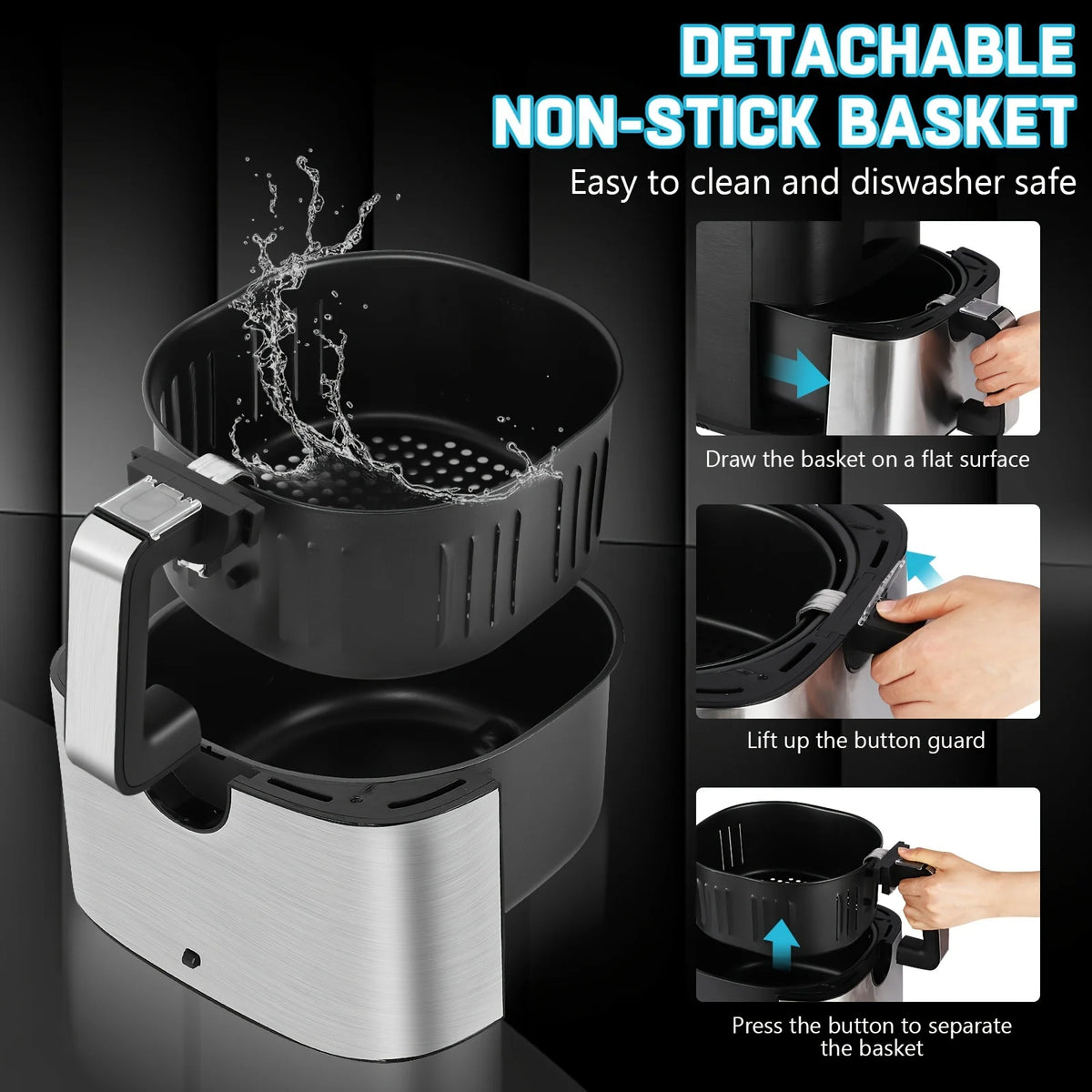 KitCook Digital Air Fryer With 8 Presets And Touchscreen Controls