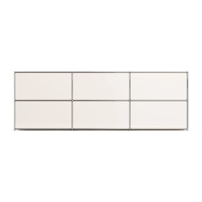 Modern Freestanding Multi-Door Metal Frame Modular Storage Sideboard