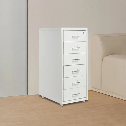 Locking Rolling Metal Filing Cabinet for Home Office Storage
