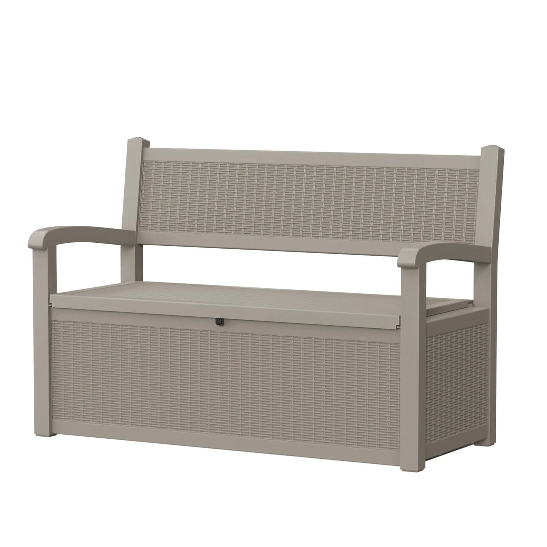 Weatherproof Rattan Look Outdoor Storage Bench for Patio and Garden