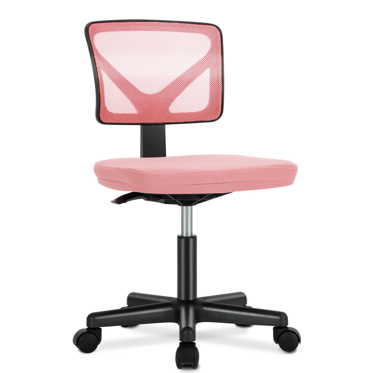 JHK Mesh Armless Office Chair With Lumbar Support And Wheels