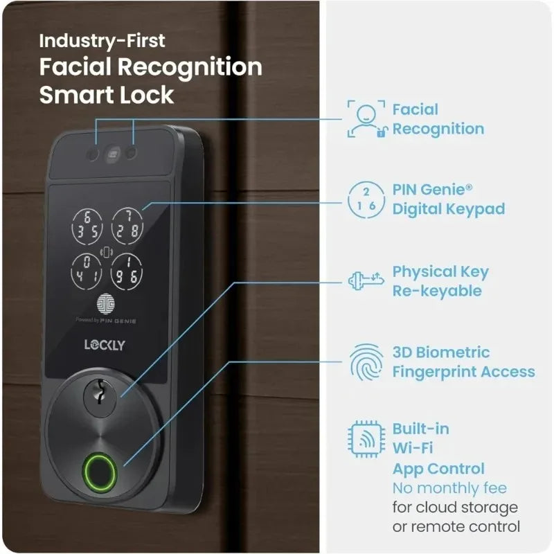 Discount Upgraded version Visage Zeno Series Smart Lock, Facial Recognition &amp; Fingerprint Keyless Entry Door Lock
