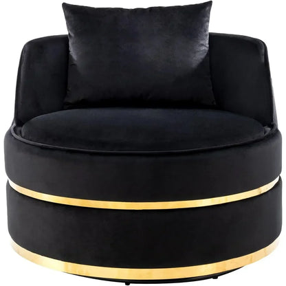 BestsellerMerax 360 Swivel Velvet Barrel Chair with Cushion, Modern Comfortable Round Sofa for Reading