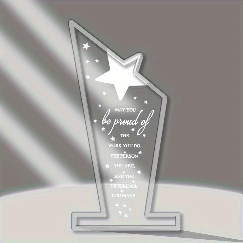 1 Pcs Employee Appreciation Awards for Coworker Acrylic Thank You Trophy May You Be Proud of The Work You Do Sign Prizes