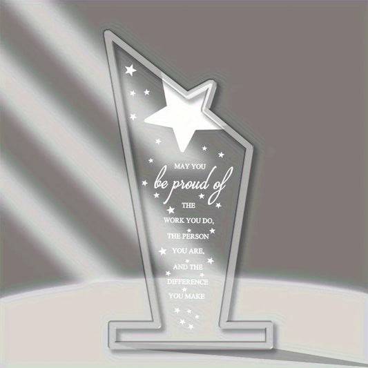 1 Pcs Employee Appreciation Awards for Coworker Acrylic Thank You Trophy May You Be Proud of The Work You Do Sign Prizes