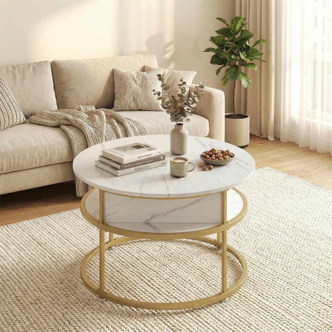 31. 5” Lift Top Coffee Table w/ Hidden Compartment &amp; Side Shelves for Living Room