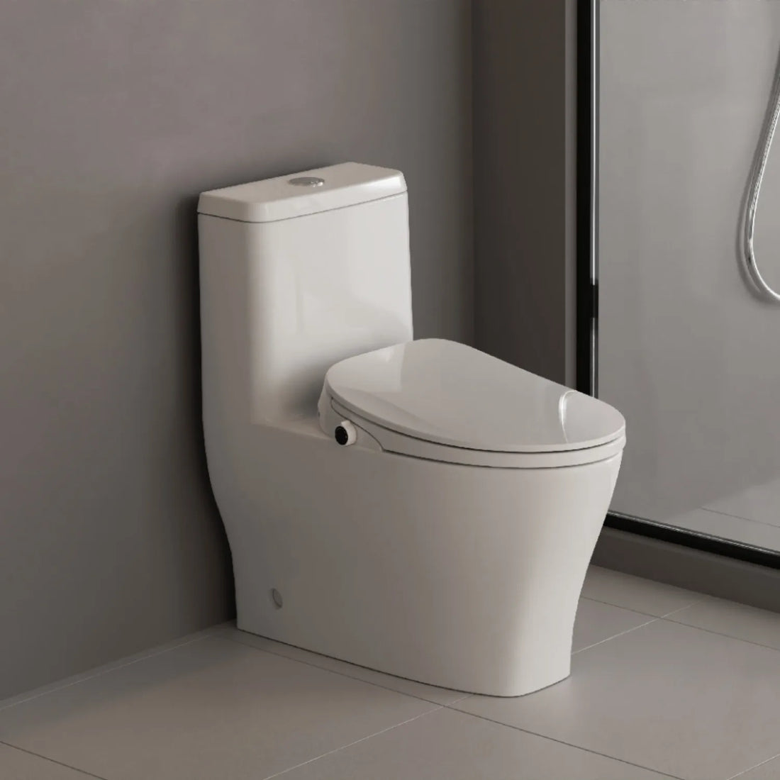 Smart Bidet Toilet Seat with Remote and Lighted,for Elongated Toilets,Soft Close and Instant Heated,Warm Air Drying,White B04