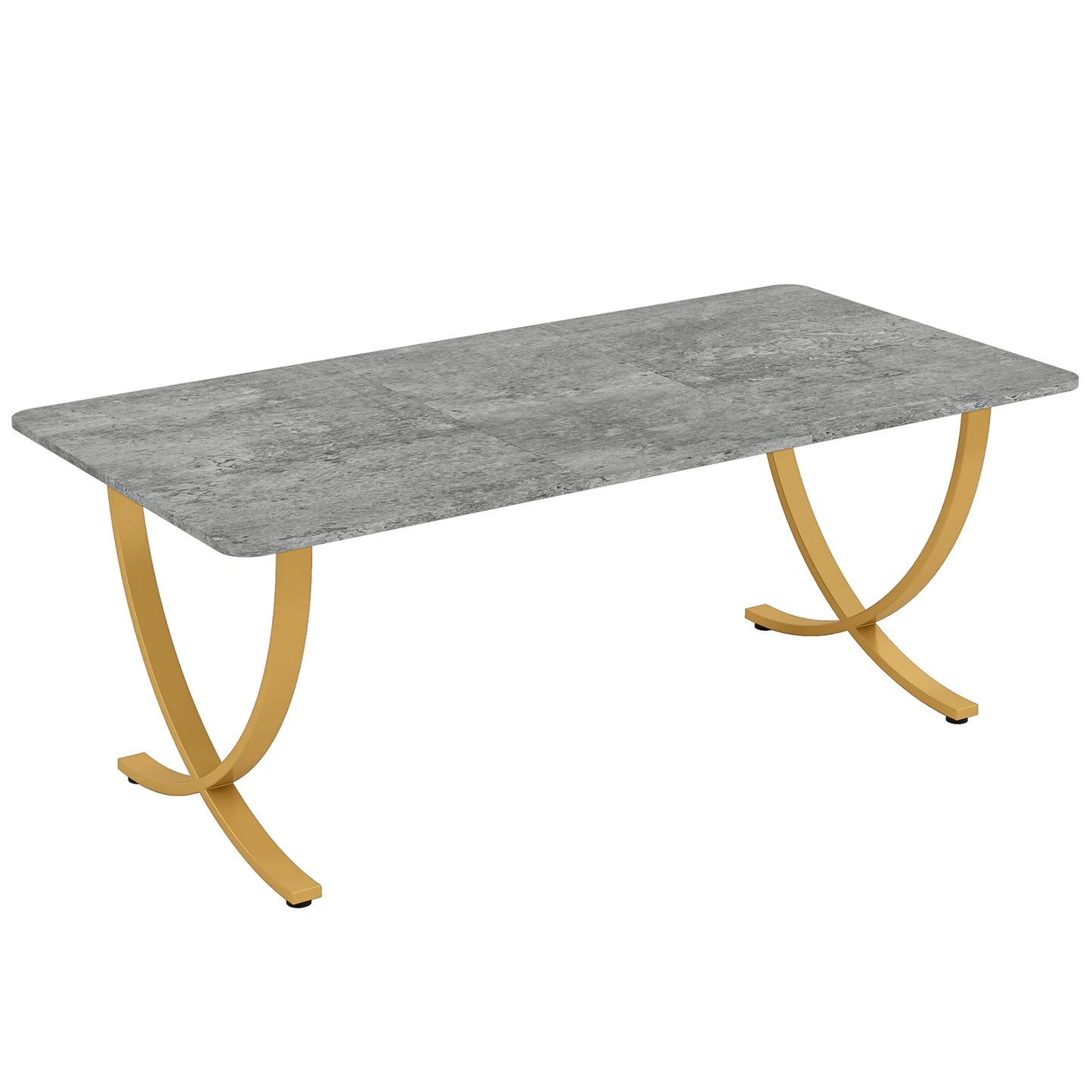 Tribesigns Modern Dining Table With Faux Marble Top For Kitchen Dining Room Solid Wood Base