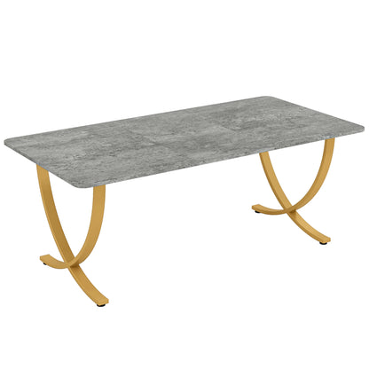 Tribesigns 63" Modern Dining Table Kitchen Table with Faux Marble Top