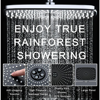 High Pressure Rain Shower Head: Upgrade Shower Heads Handheld Spray Combo with Fixed Showerhead 10 Sprays Handheld Shower Head