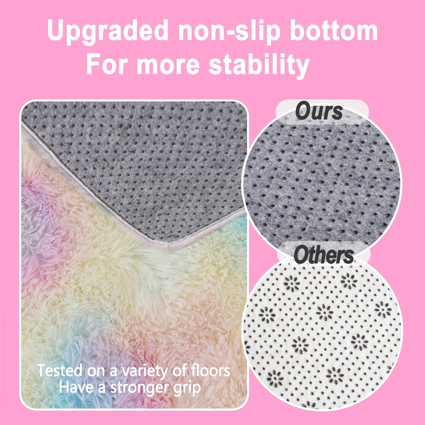 AUBUSSON Shaggy Non Slip Room Rug For Living Room