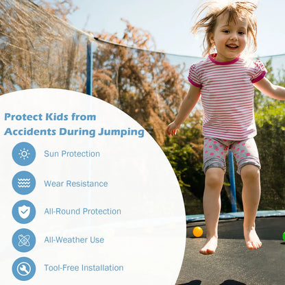 12FT Trampoline Replacement Safety Enclosure Net Weather-Resistant