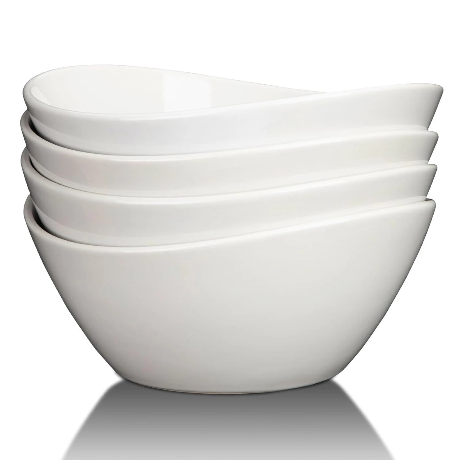 8" Ceramic Deep Soup Bowls &amp; Salad Bowls 42 OZ Large Bowls for Kitchen White Ceramic Serving Bowls for Salads Cereal,Soup
